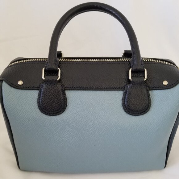 Authentic Navy/Blue Color Block Coach Handbag Rowan Satchel Purse - Picture 2 of 7